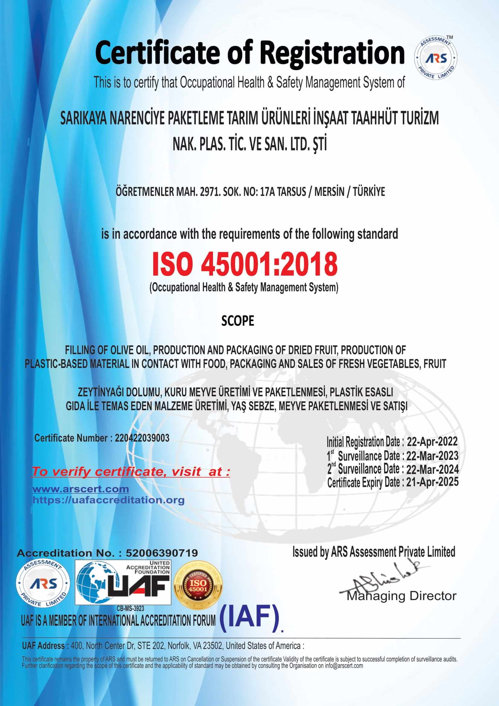 ISO 450001:2018